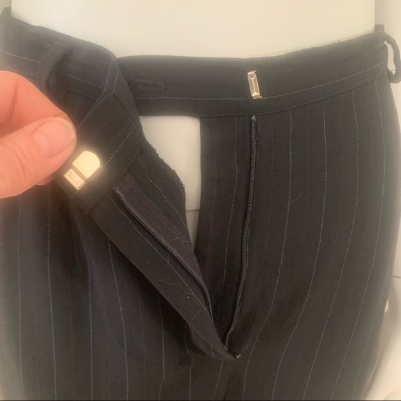 GIORGIO ARMANI Vintage Wool Crepe Blue Pinstripe Dress Pants - Picture 7 of 16